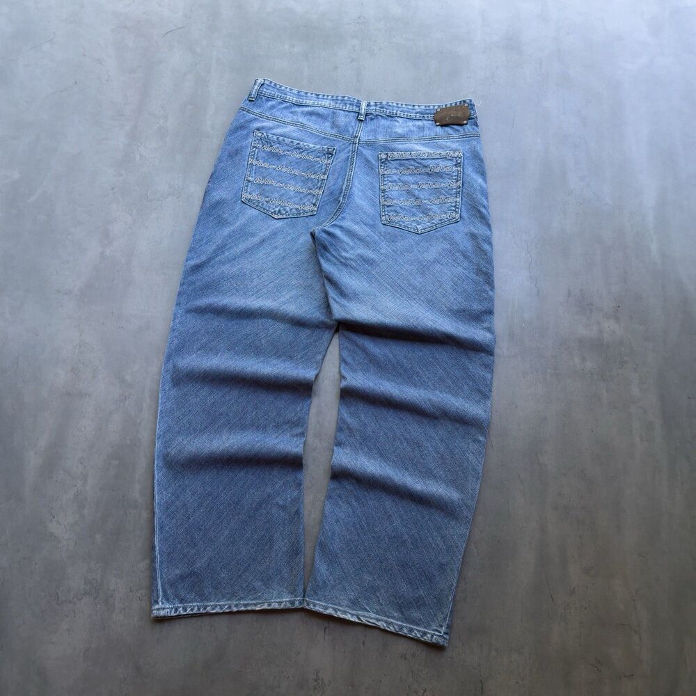 VTG Y2K Ecko Unltd Baggy Fit Jeans Mens 40 Blue Wide Leg Hip Hop Skater 2000s OG